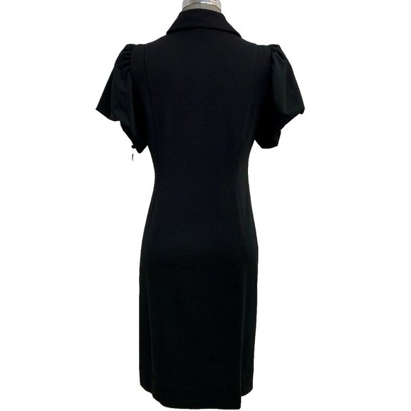 NEW CALVIN KLEIN Elegant Black SHIRT DRESS PUFF SLEEVE size 6 - Picture 6 of 8
